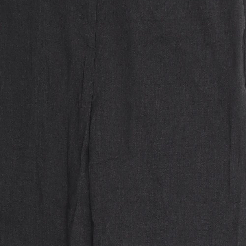 Marks and Spencer Womens Grey  Polyester Trousers  Size 16 L25 in Regular Zip