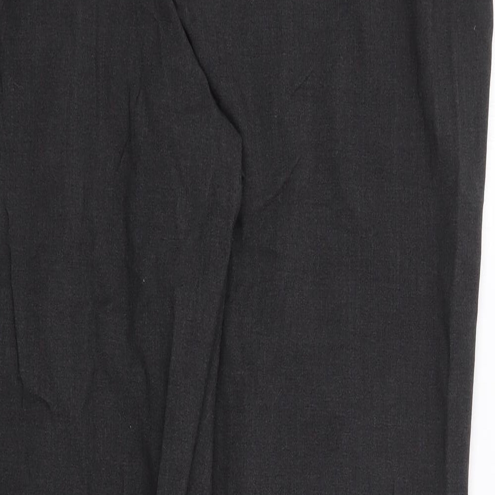 Marks and Spencer Womens Grey  Polyester Trousers  Size 16 L25 in Regular Zip