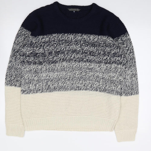 Primark Mens Multicoloured Crew Neck  Acrylic Pullover Jumper Size XL
