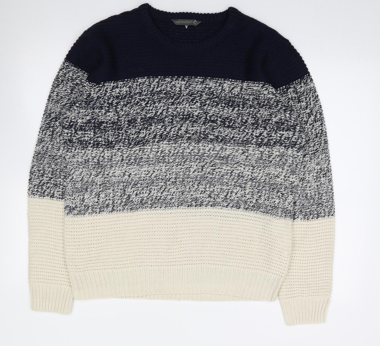 Primark Mens Multicoloured Crew Neck  Acrylic Pullover Jumper Size XL