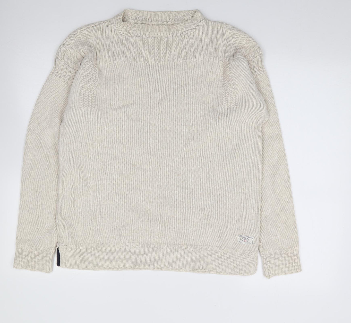 Joules Womens Beige Crew Neck  100% Cotton Pullover Jumper Size M