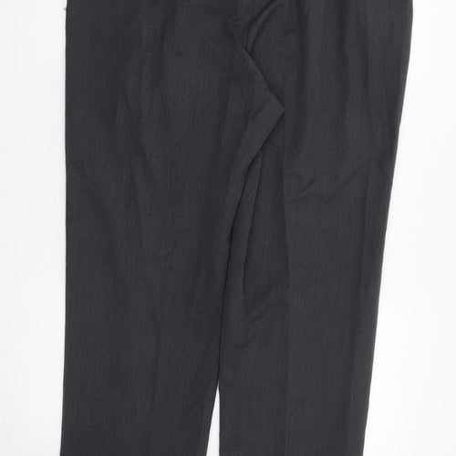 Marks and Spencer Womens Grey  Polyester Trousers  Size 18 L28 in Regular Zip