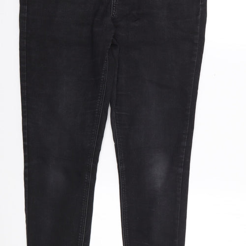 George Womens Black  Cotton Skinny Jeans Size 12 L28 in Regular Zip