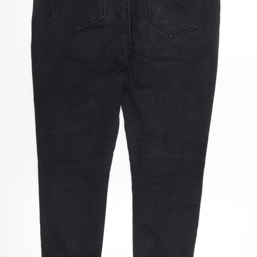 George Womens Black  Cotton Skinny Jeans Size 12 L28 in Regular Zip