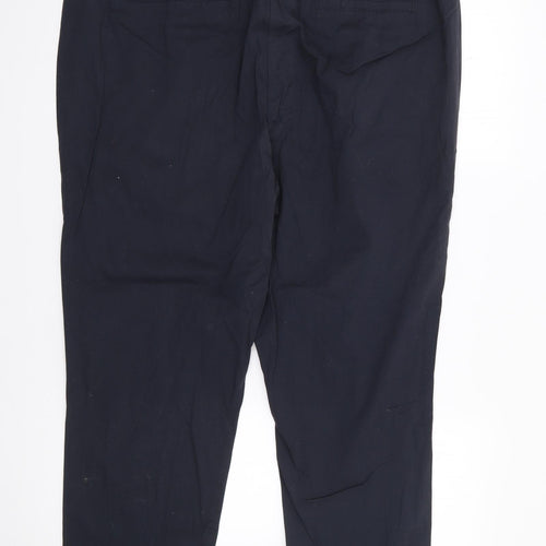 Peter Hahn Womens Blue  Cotton Chino Trousers Size 22 L25 in Regular Drawstring