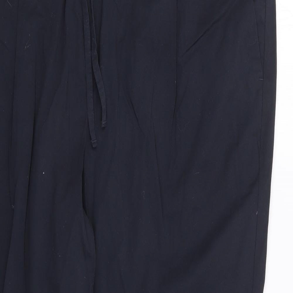 Peter Hahn Womens Blue  Cotton Chino Trousers Size 22 L25 in Regular Drawstring