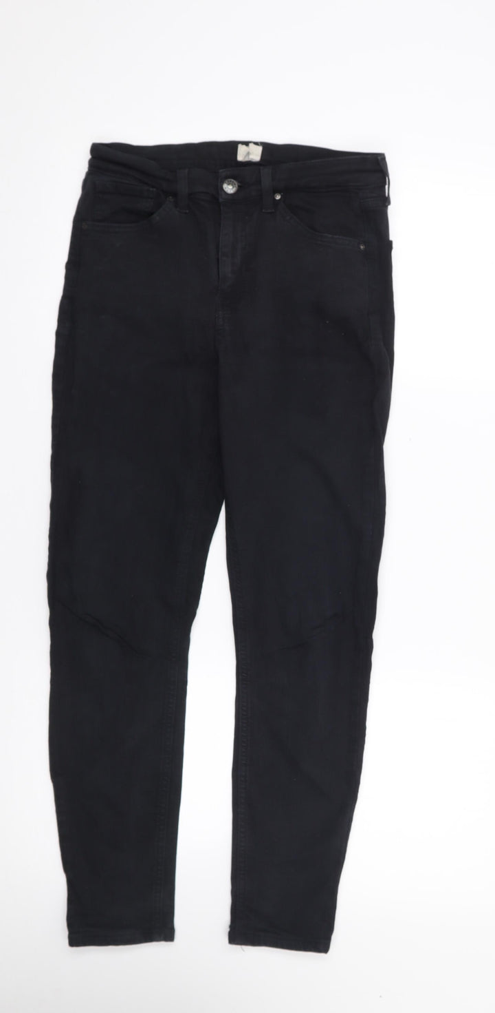 Topshop Womens Black  Cotton Skinny Jeans Size 28 in L26 in Regular Zip