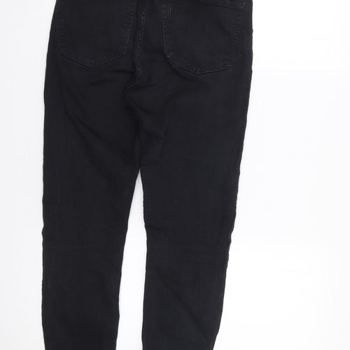 Topshop Womens Black  Cotton Skinny Jeans Size 28 in L26 in Regular Zip