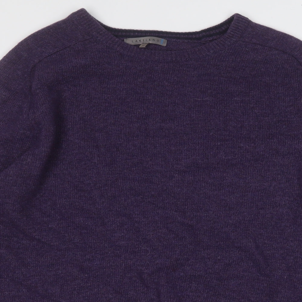 Lakeland Mens Purple Round Neck  Wool Pullover Jumper Size M