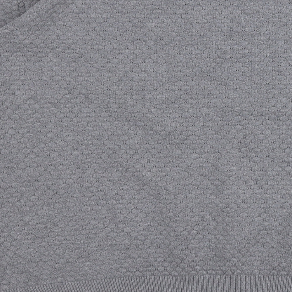 Easy Mens Grey Round Neck  Acrylic Pullover Jumper Size L