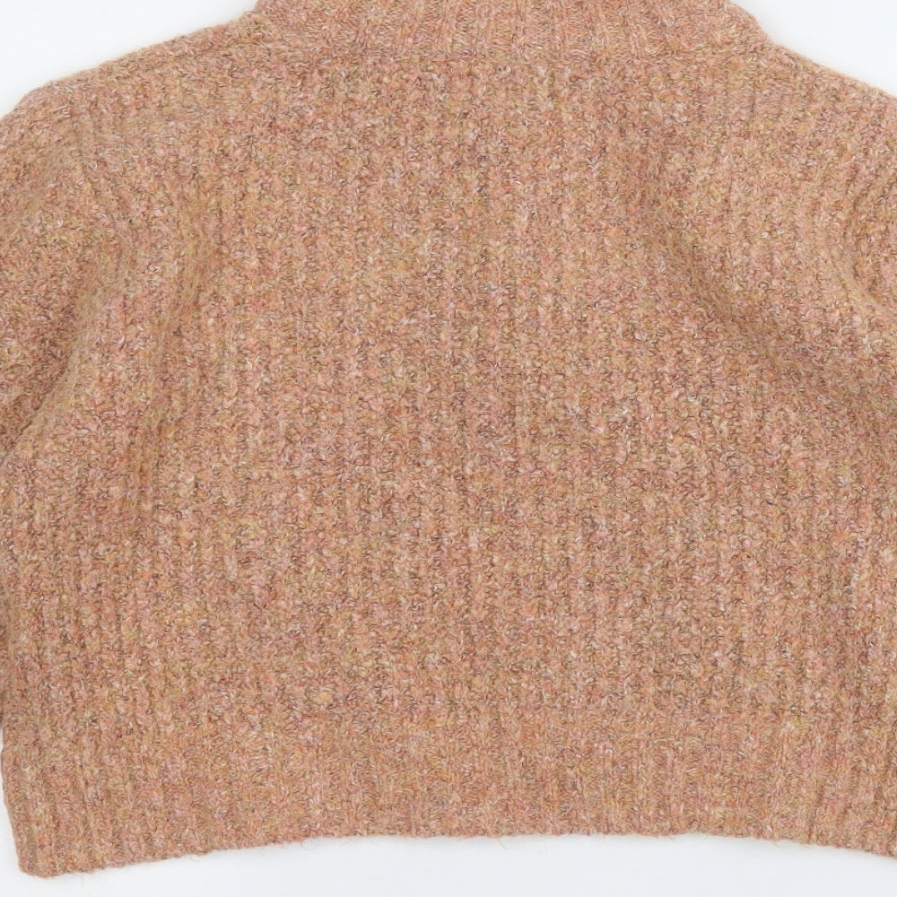 if it were me  Womens Orange High Neck  Polyester Pullover Jumper Size M