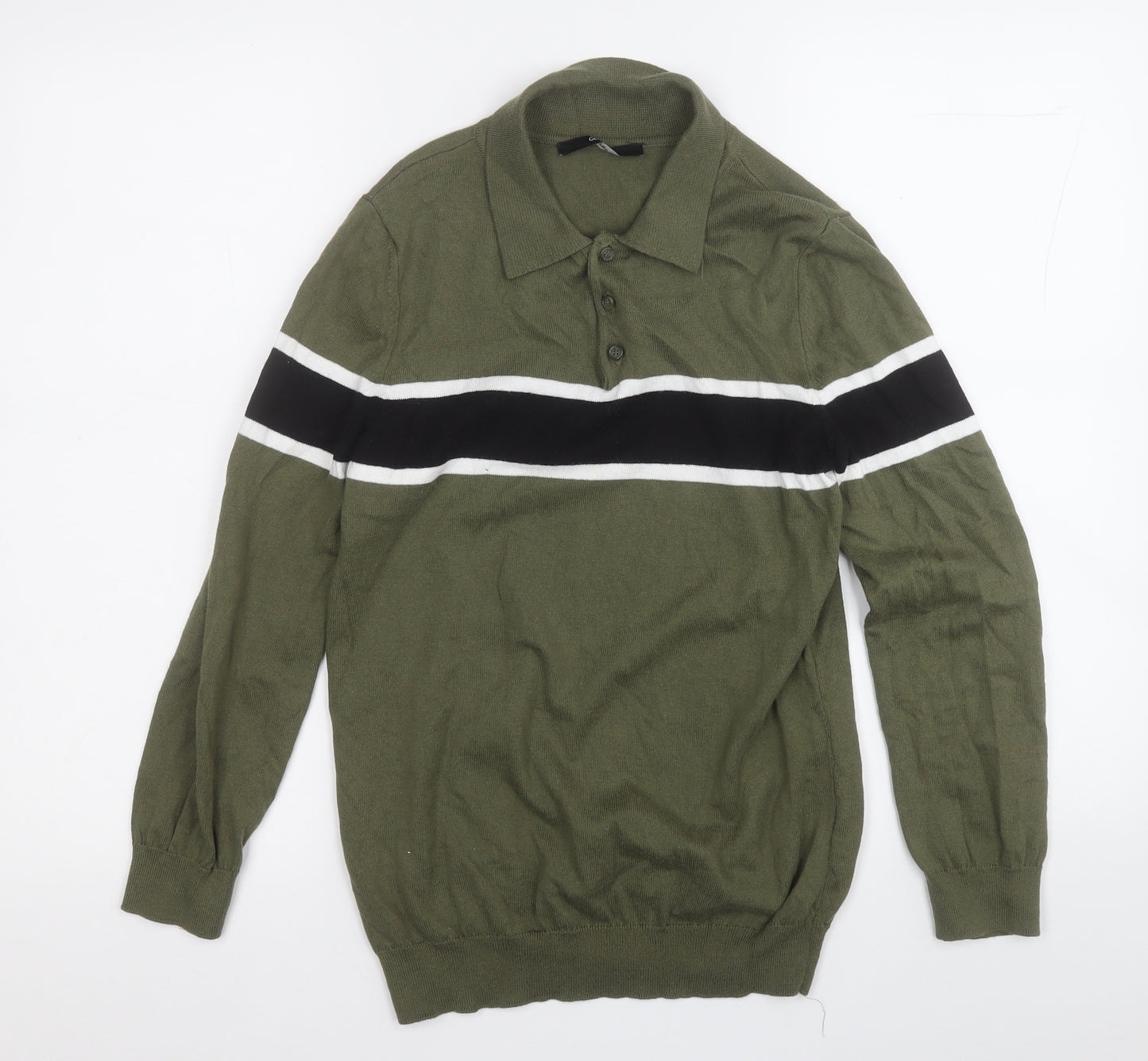 George Boys Green Collared  Cotton Pullover Jumper Size 11-12 Years