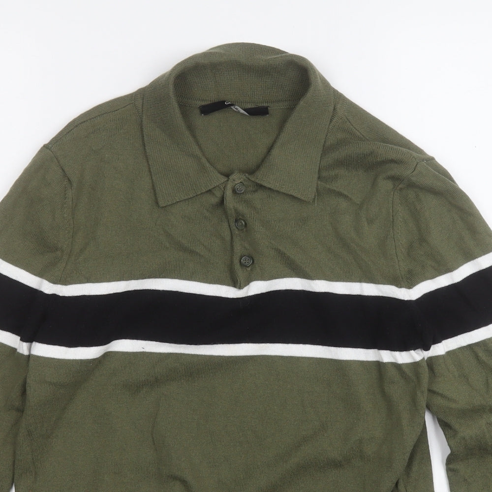 George Boys Green Collared  Cotton Pullover Jumper Size 11-12 Years
