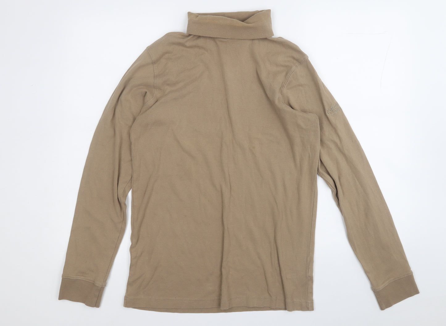 Cotton Traders Mens Brown Roll Neck  Cotton Pullover Jumper Size L