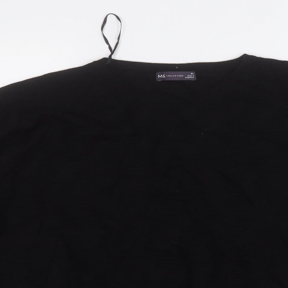 Marks and Spencer Womens Black Round Neck  Viscose Pullover Jumper Size XL