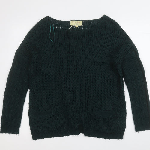 Vintage Couture Womens Green Round Neck  Acrylic Pullover Jumper Size 10