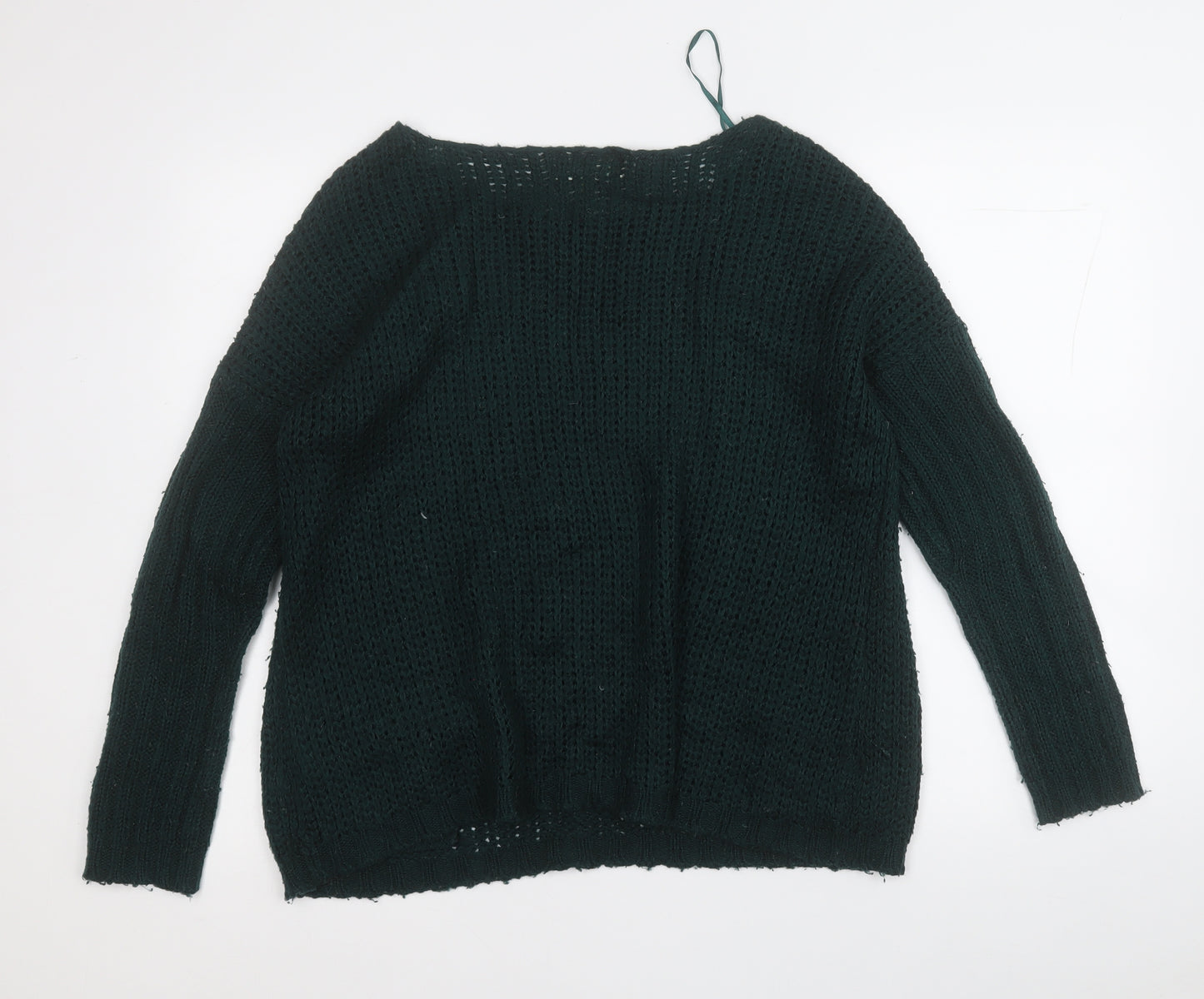 Vintage Couture Womens Green Round Neck  Acrylic Pullover Jumper Size 10