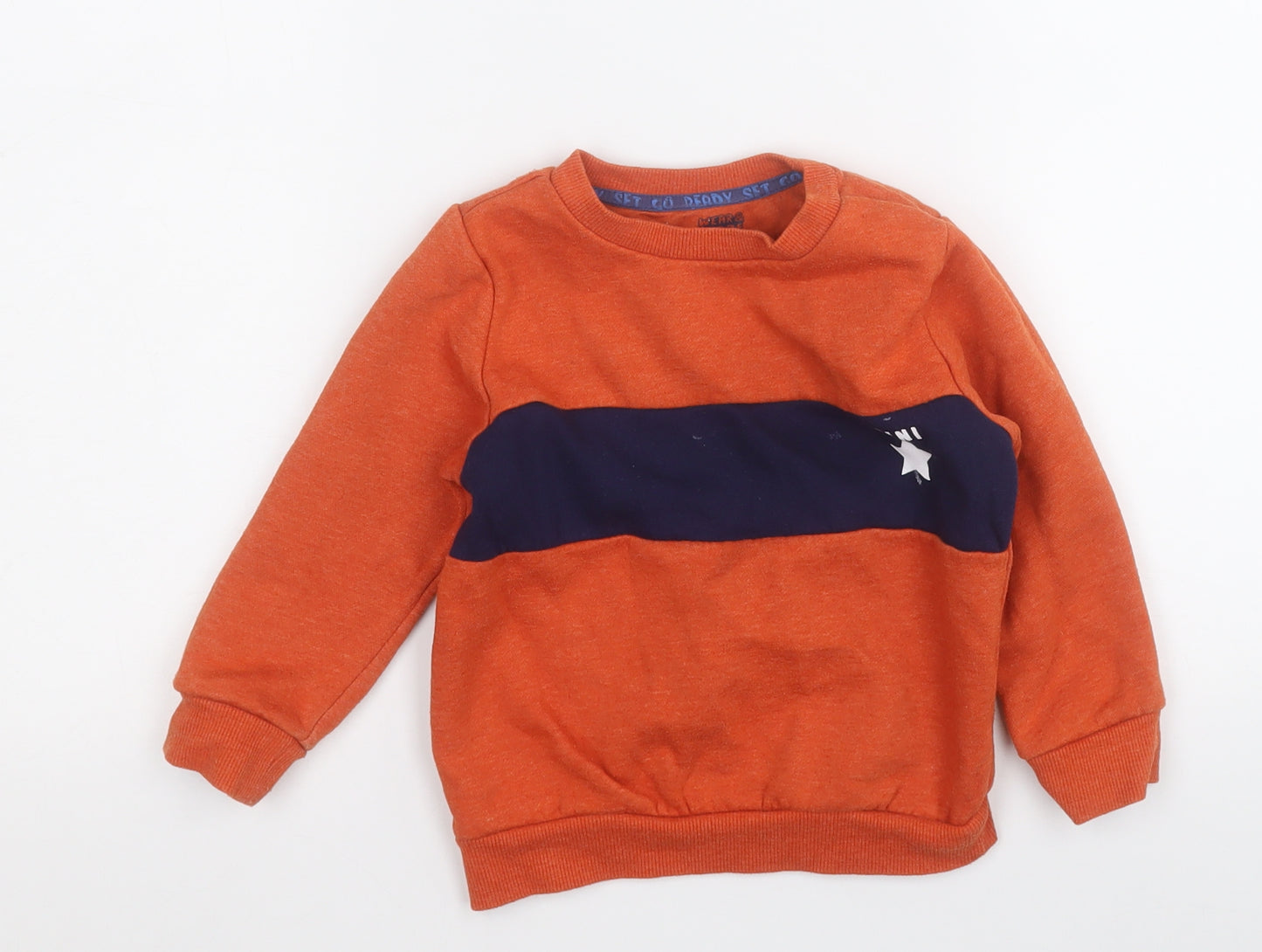 F&F Boys Orange  Cotton Pullover Sweatshirt Size 3-4 Years