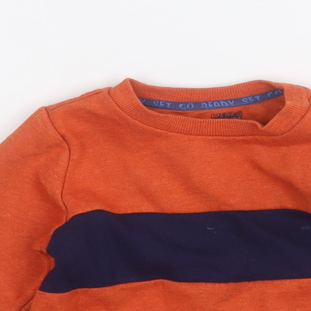 F&F Boys Orange  Cotton Pullover Sweatshirt Size 3-4 Years
