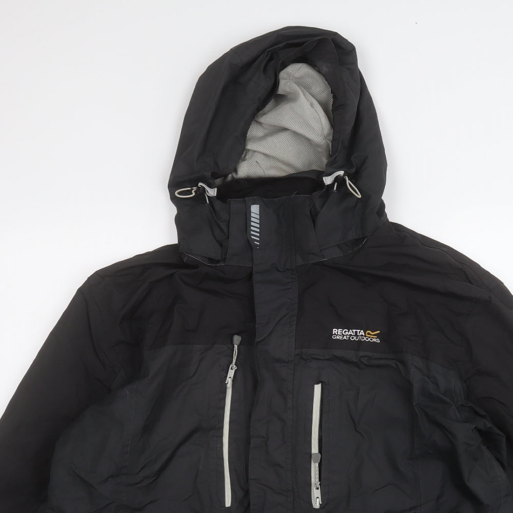 Regatta Mens Black   Rain Coat Coat Size L