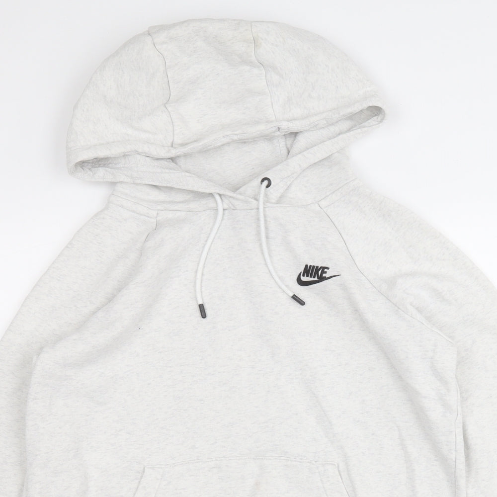 Nike Mens White  Cotton Pullover Hoodie Size S