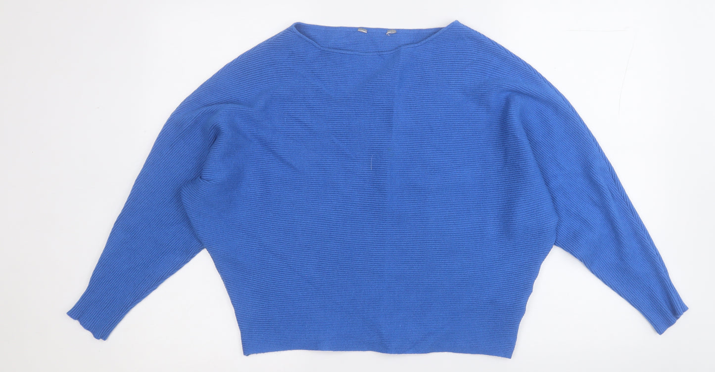 Debenhams Womens Blue Round Neck  Viscose Pullover Jumper Size L