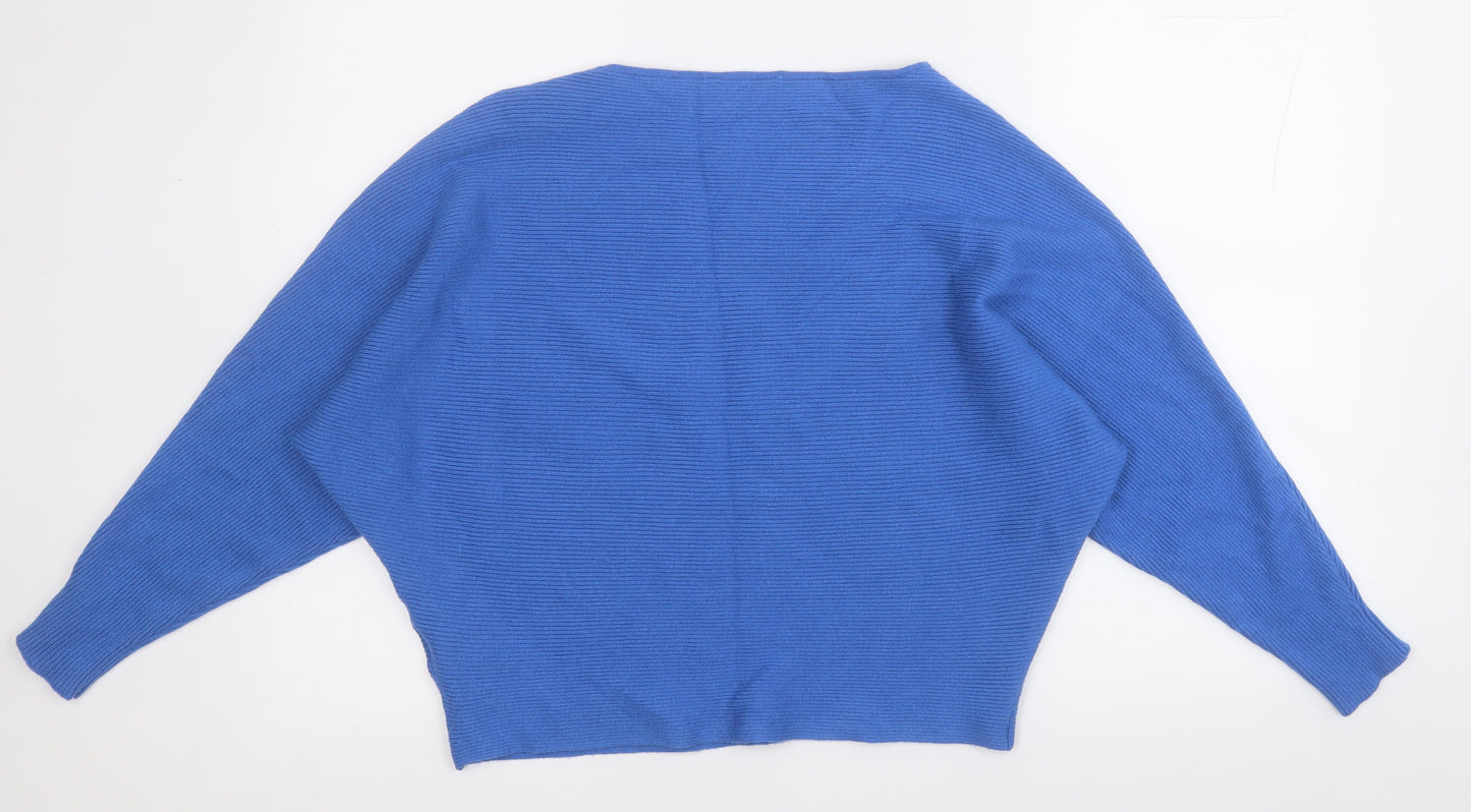 Debenhams Womens Blue Round Neck  Viscose Pullover Jumper Size L