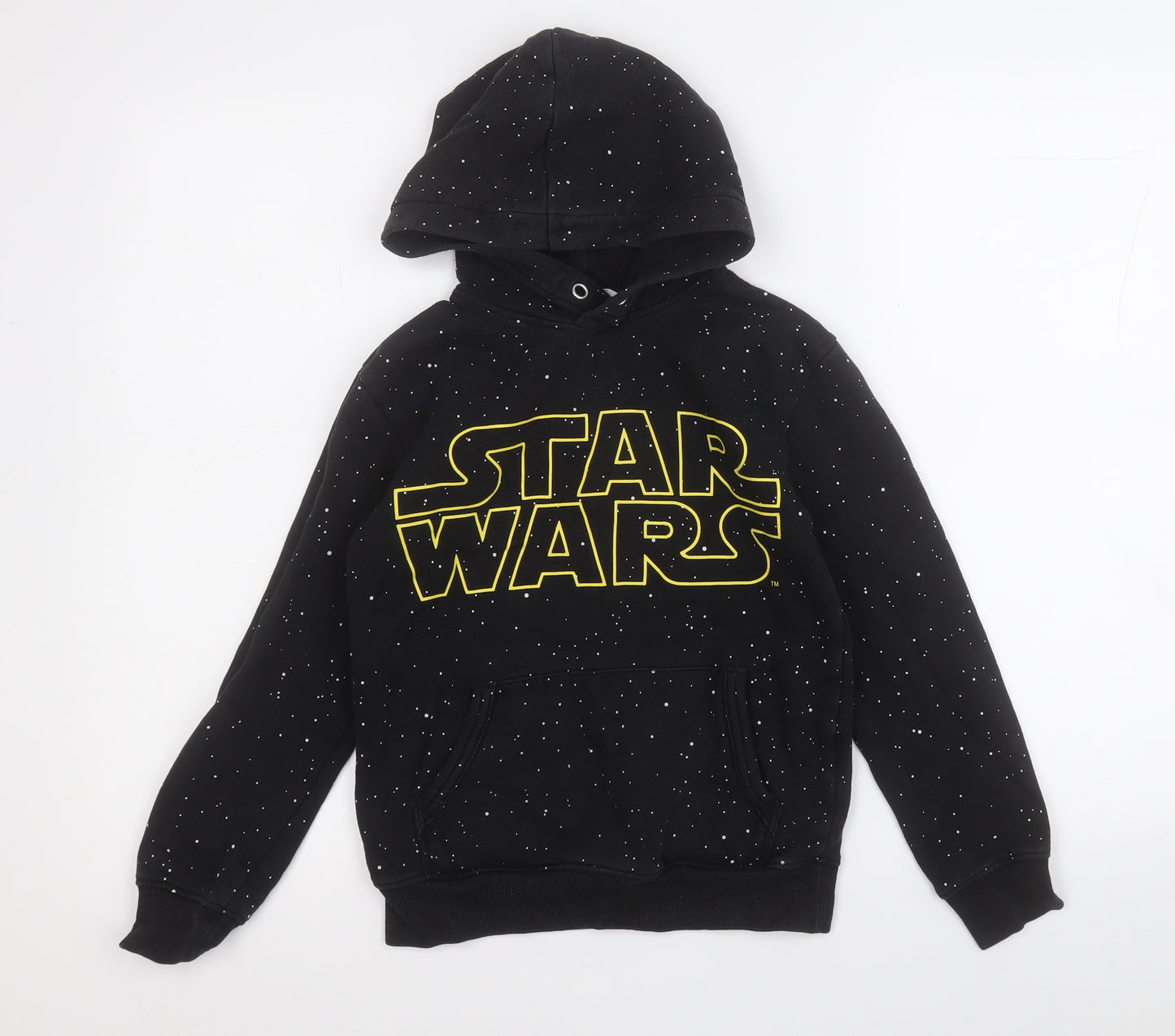 H&M Boys Black Geometric Cotton Pullover Hoodie Size 8-9 Years   - STAR WARS