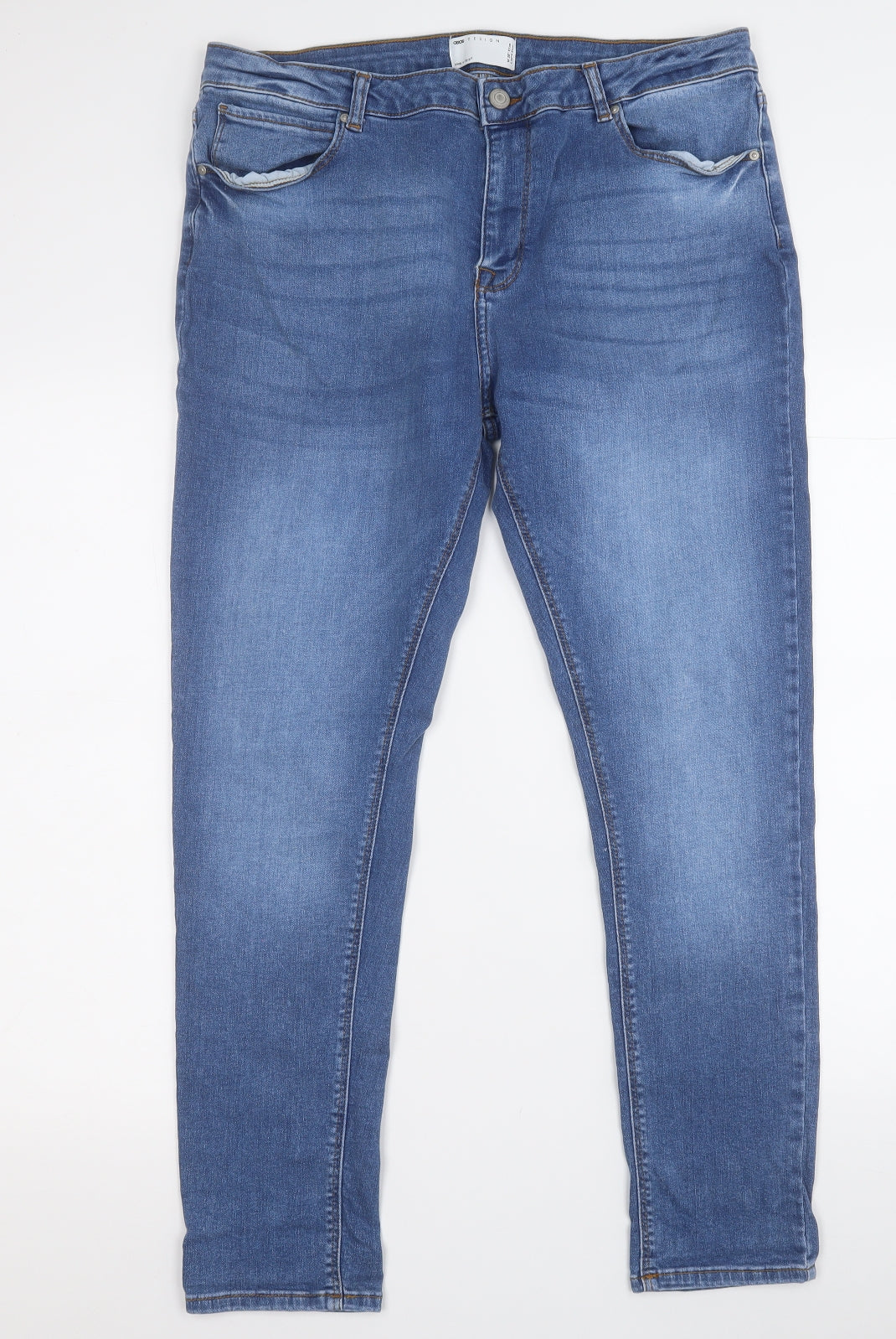 ASOS Mens Blue  Cotton Skinny Jeans Size 38 L32 in Regular