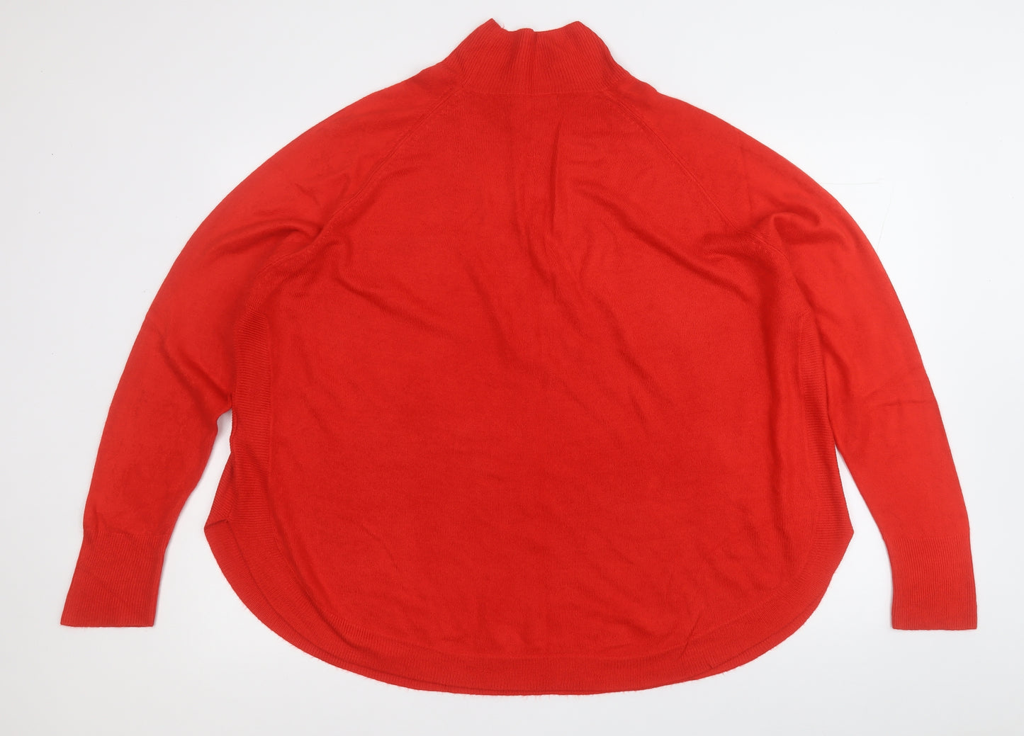 Marks and Spencer Womens Red Round Neck  Acrylic Pullover Jumper Size L