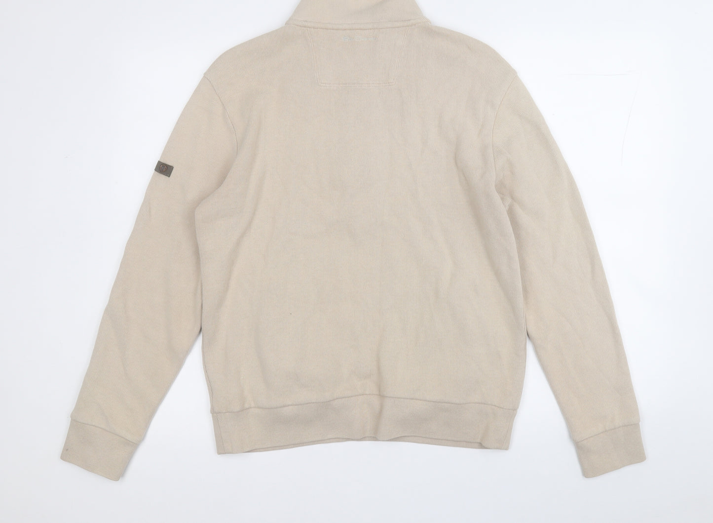 Ben Sherman Mens Beige  Cotton Pullover Sweatshirt Size M