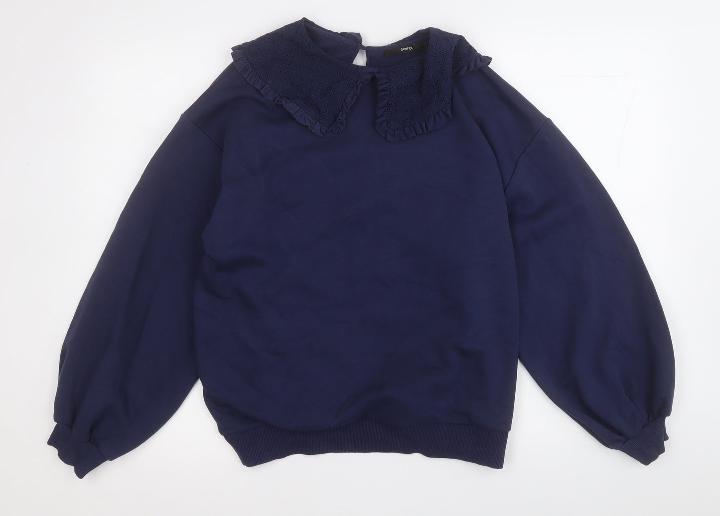 George Womens Blue  Cotton Pullover Sweatshirt Size M