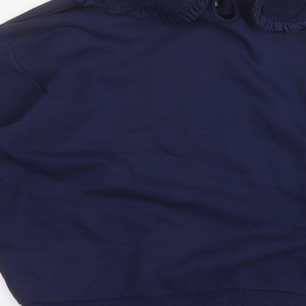 George Womens Blue  Cotton Pullover Sweatshirt Size M