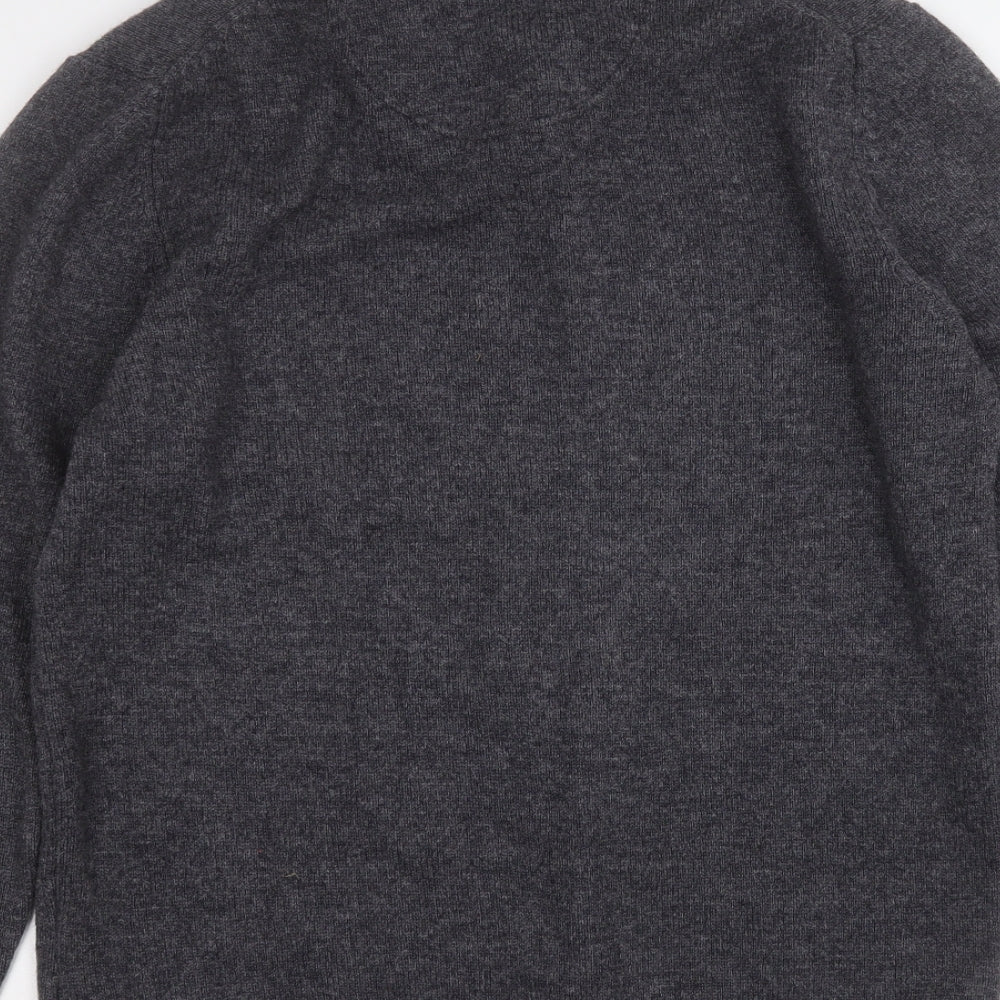 NEXT Mens Grey Collared  Wool Pullover Jumper Size M