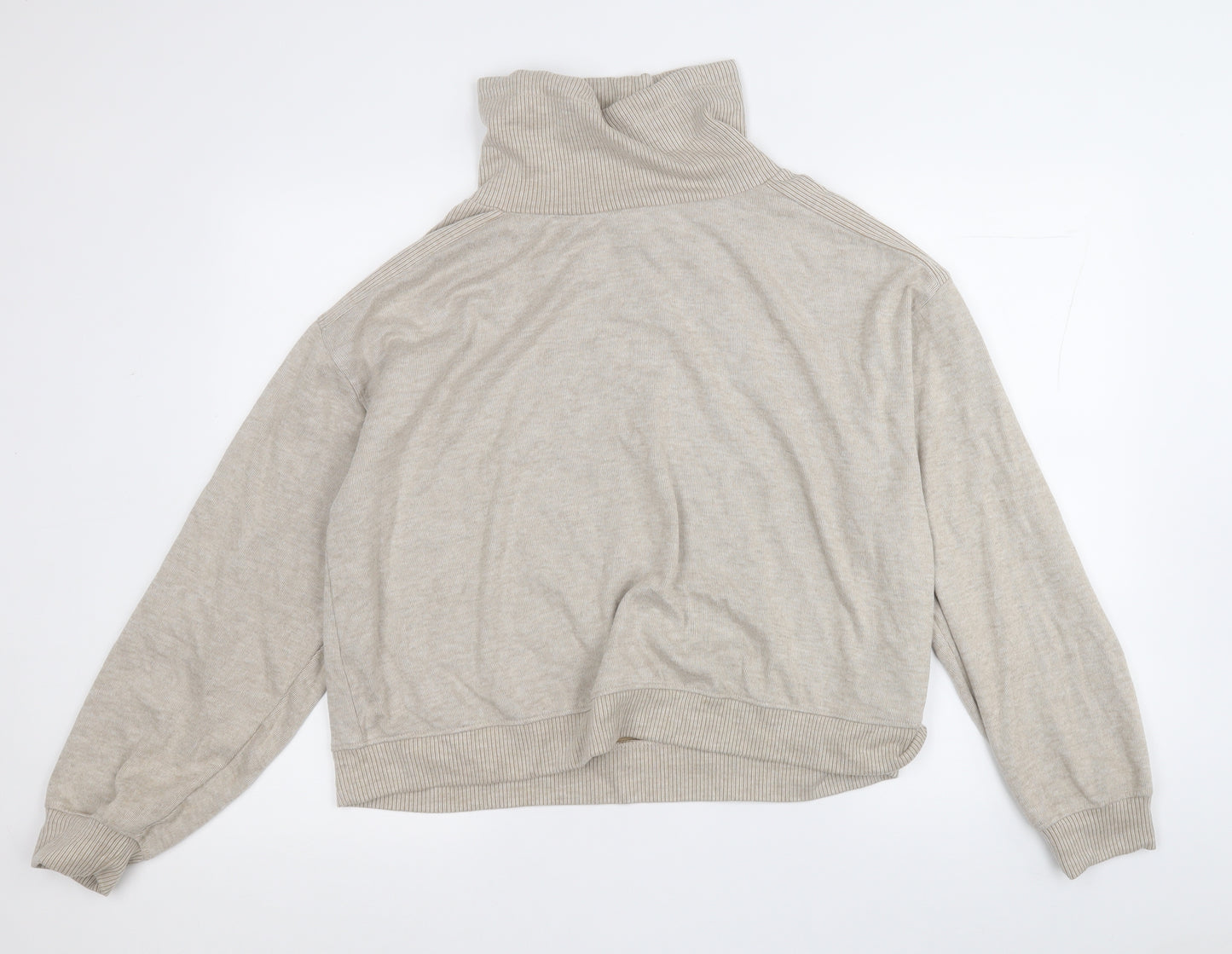 F&F Womens Beige High Neck  Polyester Pullover Jumper Size 16