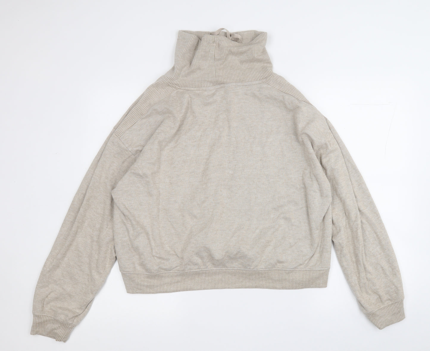 F&F Womens Beige High Neck  Polyester Pullover Jumper Size 16