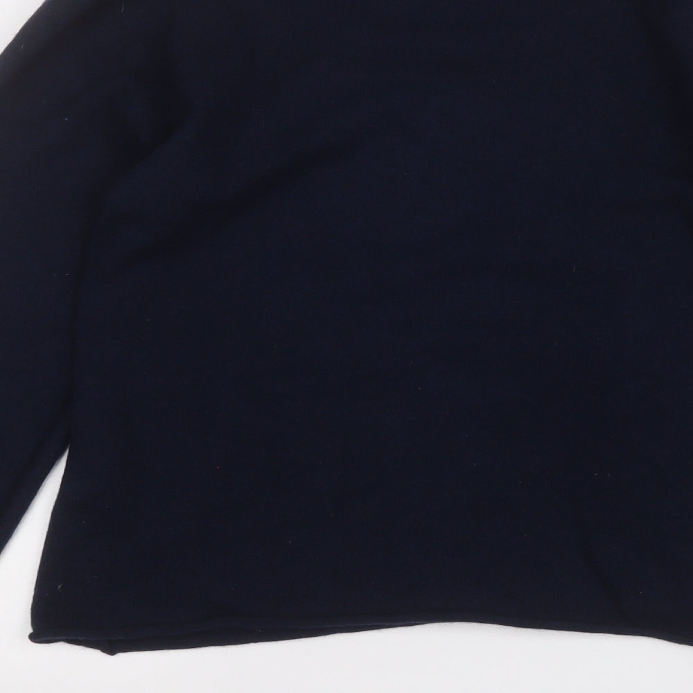 brodie Womens Blue Round Neck  Cashmere Pullover Jumper Size M