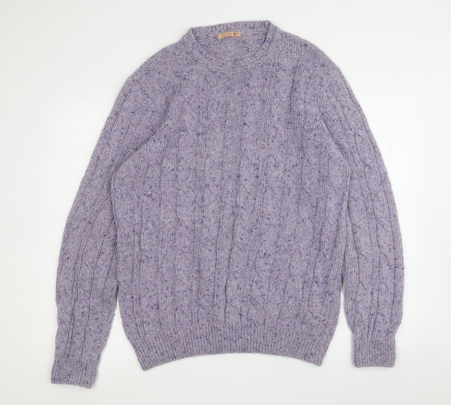 Mario Visconti Mens Blue Round Neck  Wool Pullover Jumper Size L