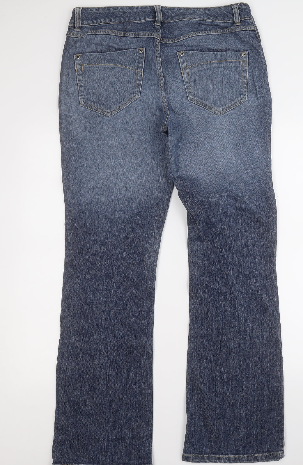 Kappahi Womens Blue  Cotton Bootcut Jeans Size 14 L31 in Regular