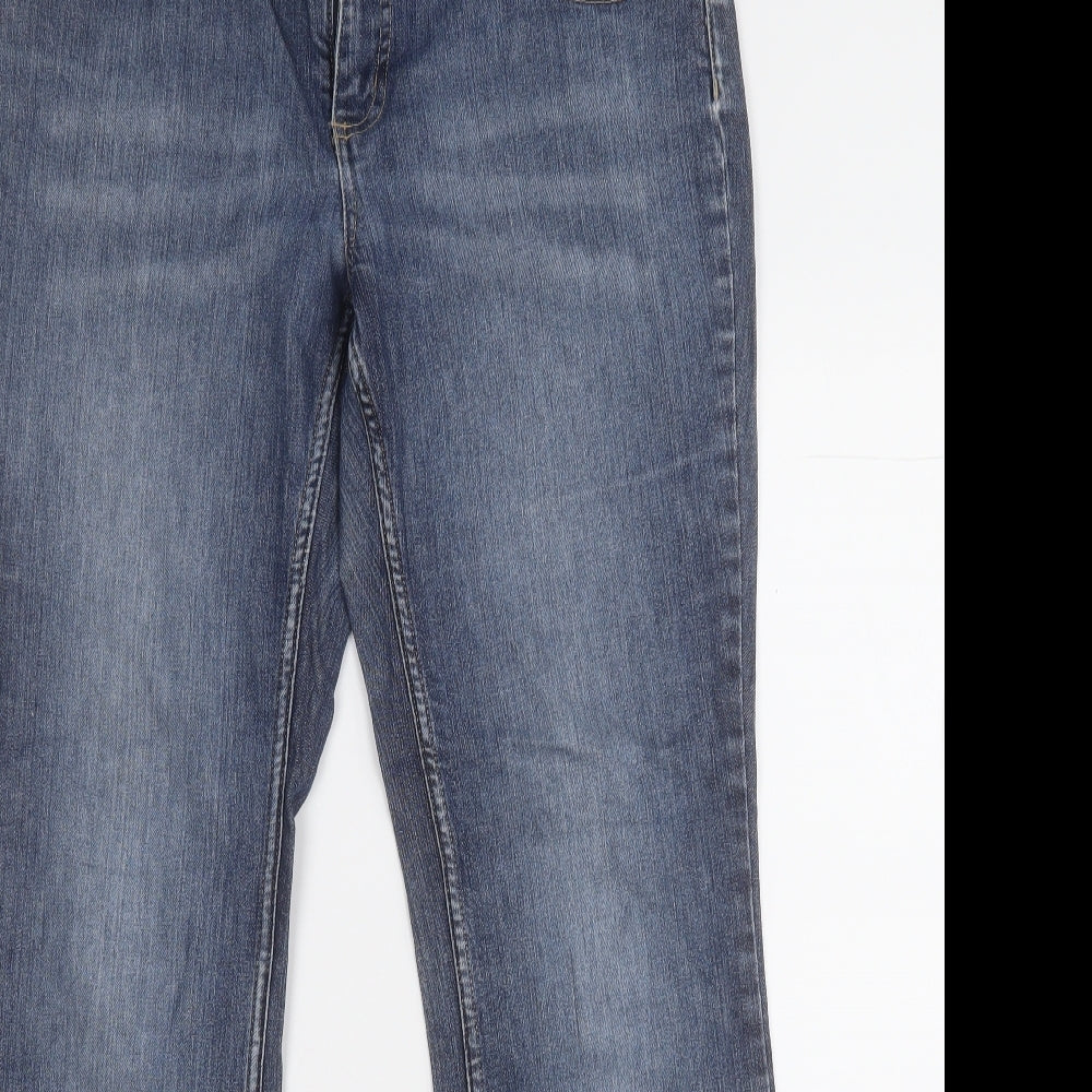 Kappahi Womens Blue  Cotton Bootcut Jeans Size 14 L31 in Regular