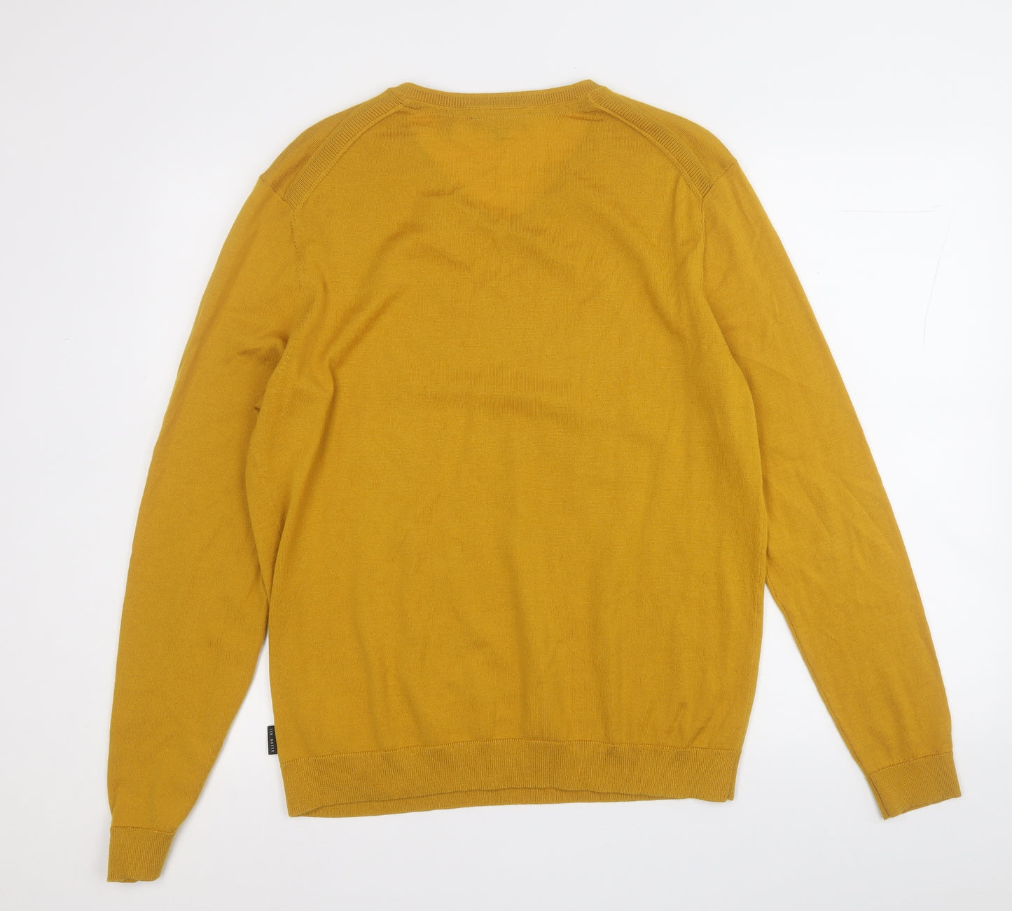 Ted Baker Mens Yellow V-Neck  Acrylic Pullover Jumper Size S