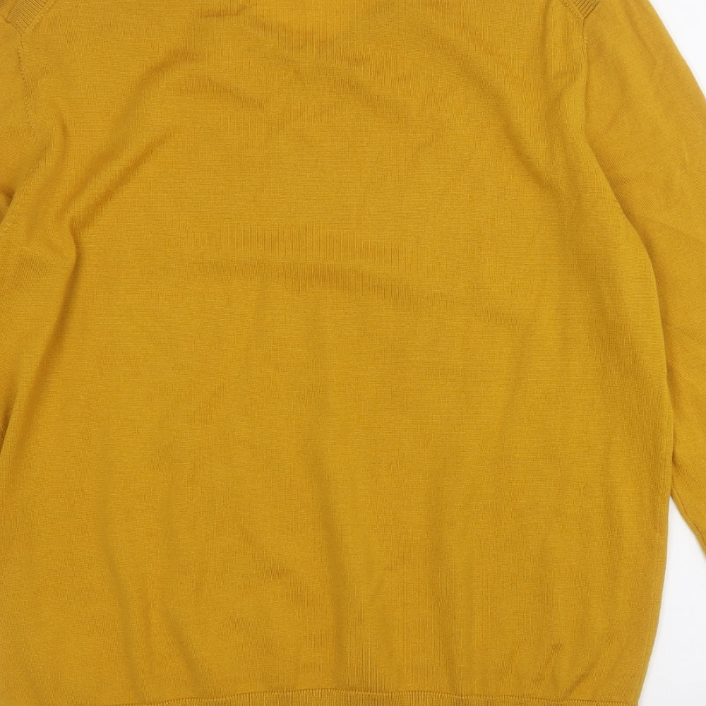 Ted Baker Mens Yellow V-Neck  Acrylic Pullover Jumper Size S