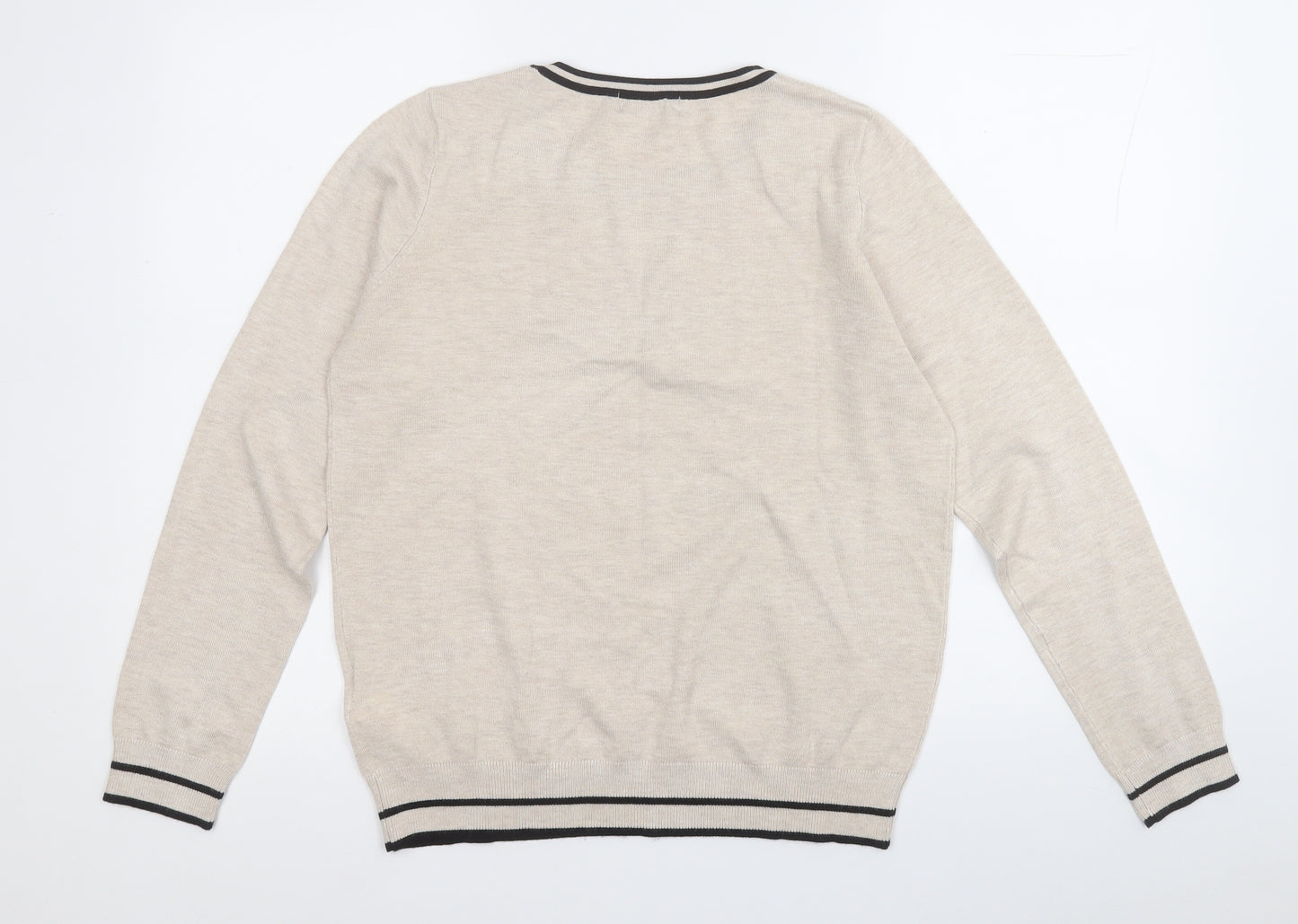 Debenhams Womens Beige Round Neck  Viscose Pullover Jumper Size 14