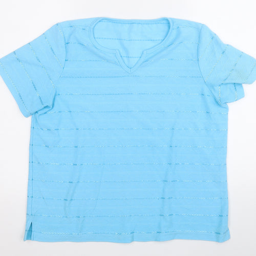 BM Womens Blue Round Neck  Polyester Pullover Jumper Size M