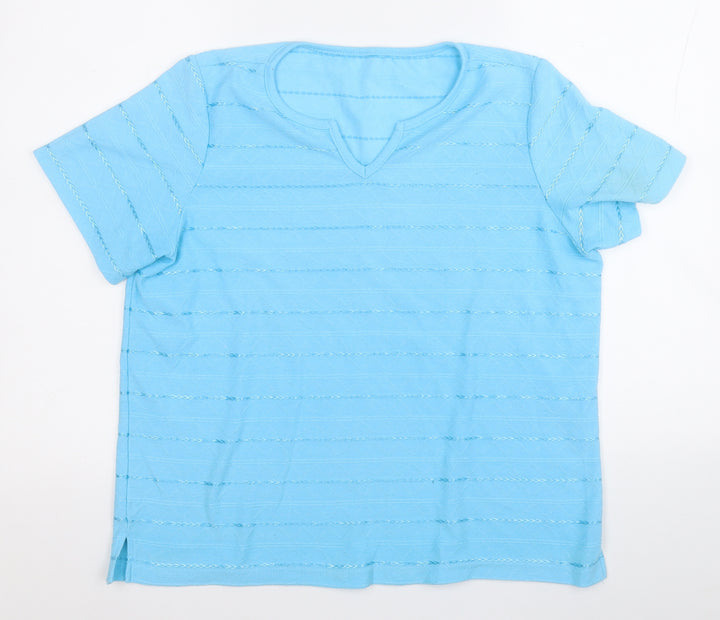 BM Womens Blue Round Neck  Polyester Pullover Jumper Size M