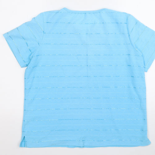 BM Womens Blue Round Neck  Polyester Pullover Jumper Size M