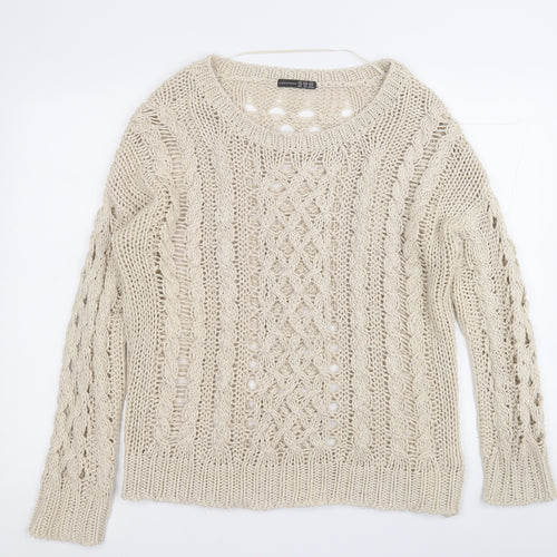 Atmosphere Womens Beige Round Neck  Acrylic Pullover Jumper Size 16