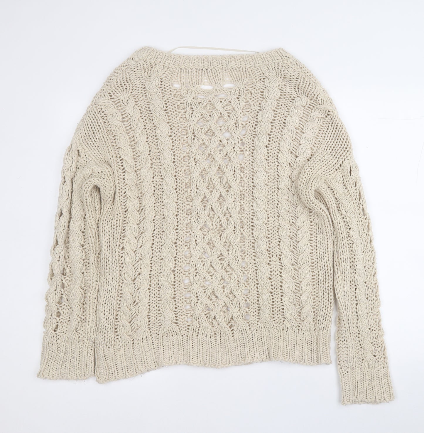 Atmosphere Womens Beige Round Neck  Acrylic Pullover Jumper Size 16