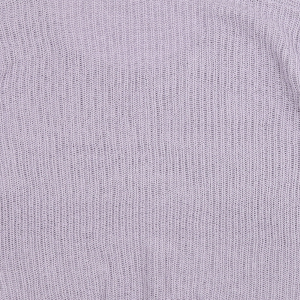 Peacocks Womens Purple Round Neck  Acrylic Pullover Jumper Size M