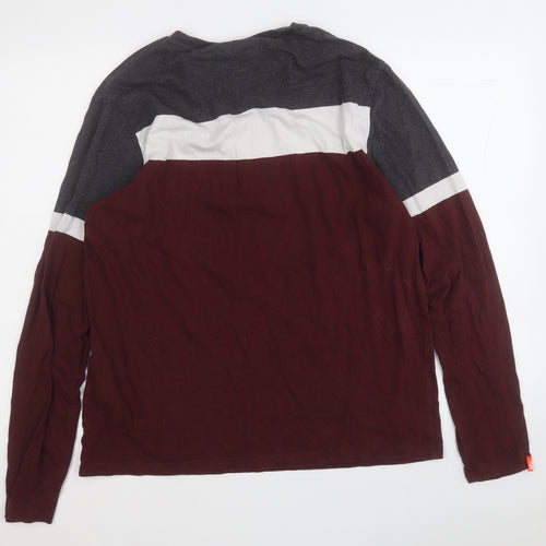 Superdry Mens Multicoloured Colourblock Cotton  T-Shirt Size 2XL Round Neck